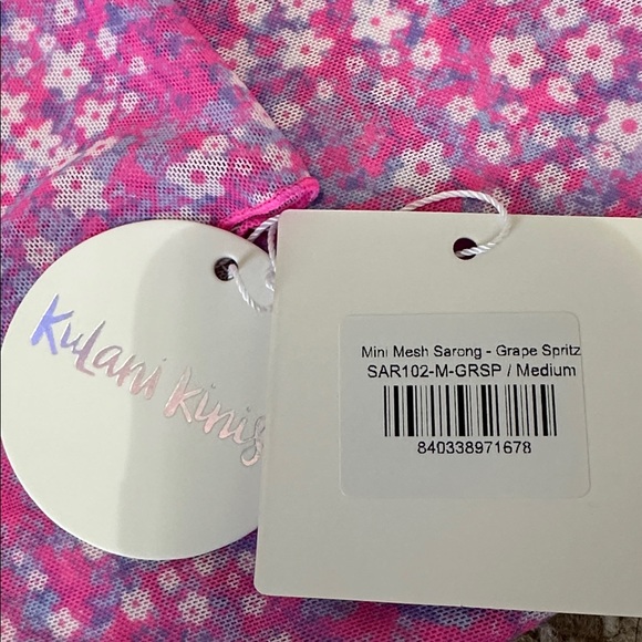 NEW KULANI KINIS women's mini mesh sarong in grape spritz - Picture 3 of 5